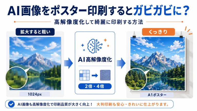 AI画像を高解像度化してポスター印刷するBefore After比較