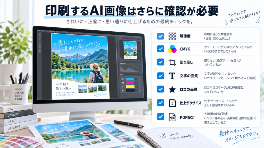 印刷するAI画像の解像度やCMYKなどを確認するチェックポイント