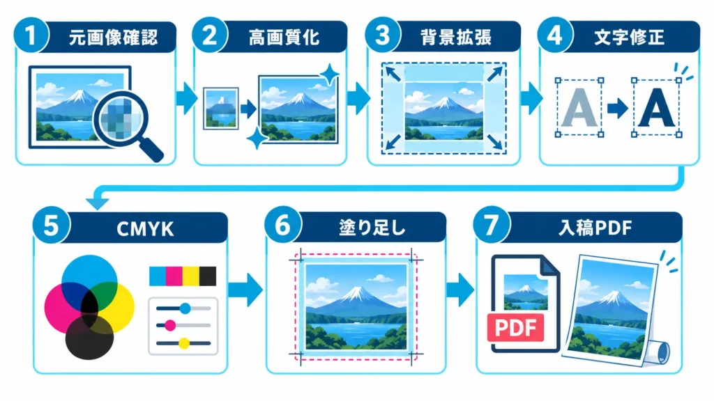 AI画像をA1・A0ポスターの入稿データへ変換する手順