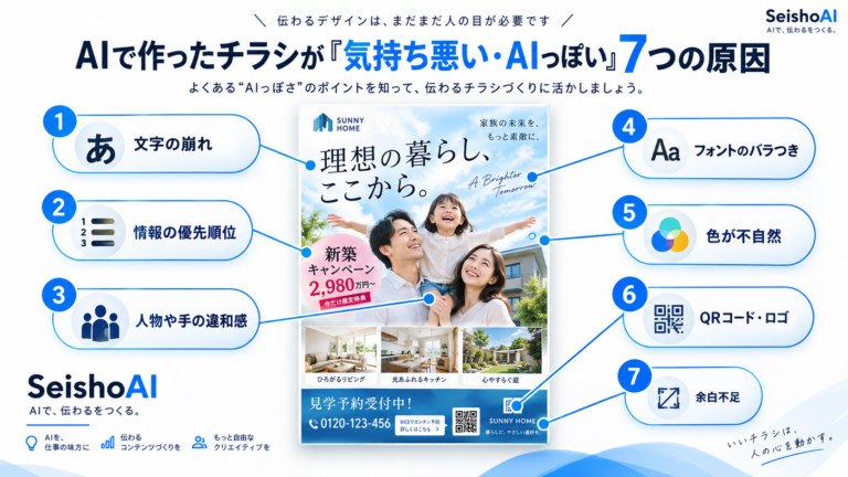 AIで作ったチラシが気持ち悪い・AIっぽく見える7つの原因
