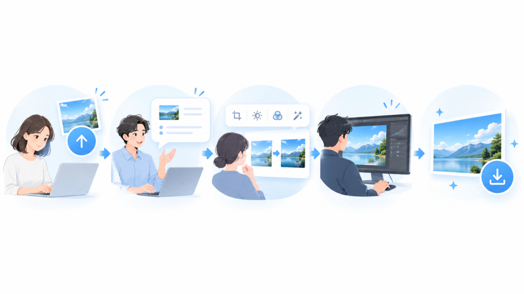 AI画像を送ってから修正と納品までの依頼の流れ