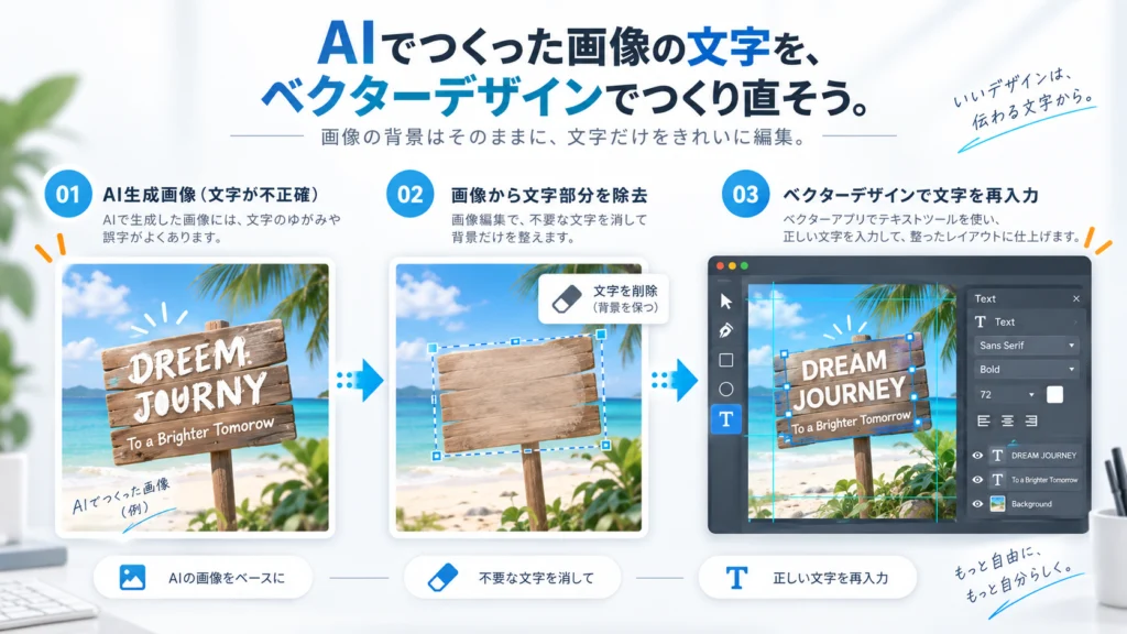 AI画像の文字を修正する流れ